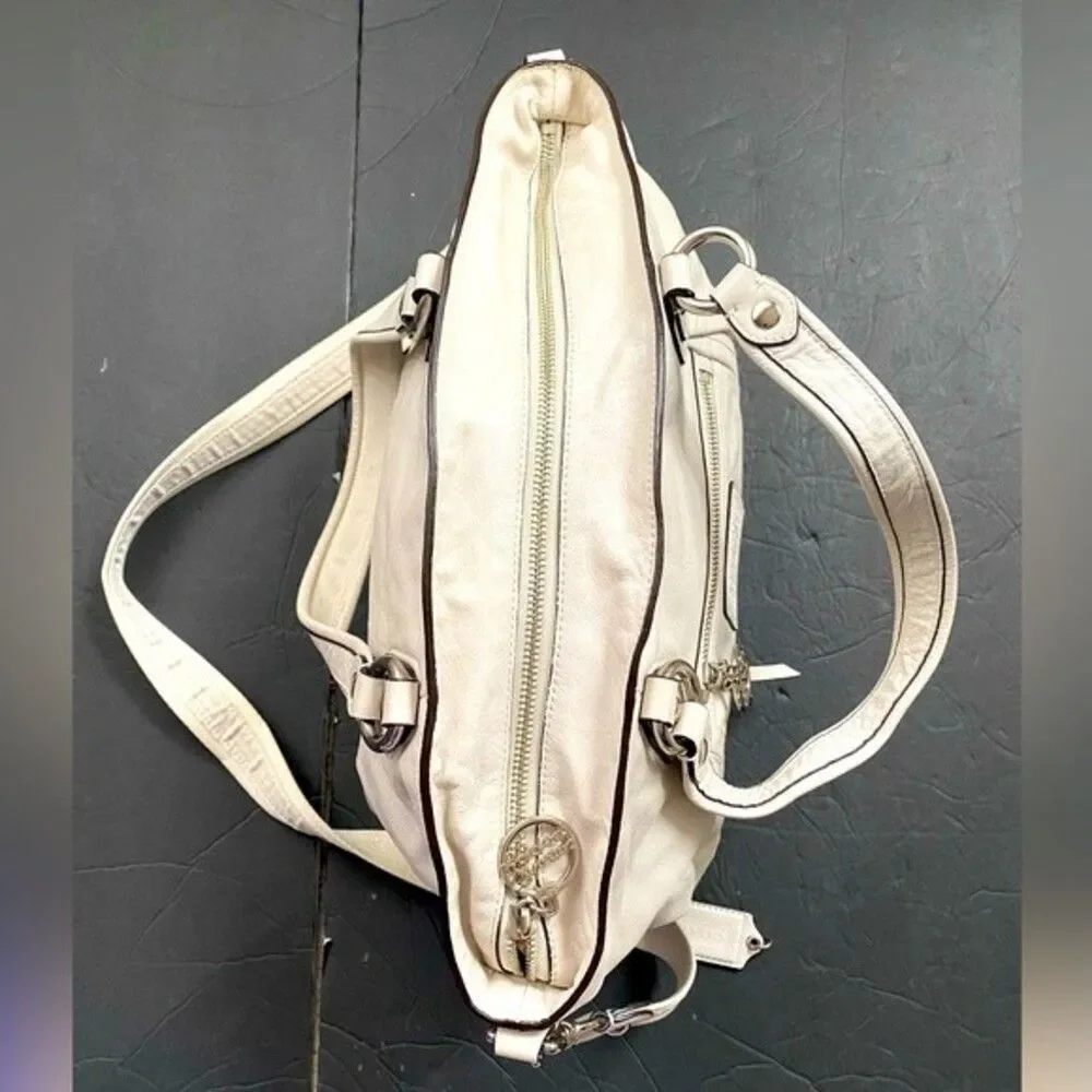 COACH  Legacy Poppy  Leather Rocker Crossbody Double Handles Ivory 16285